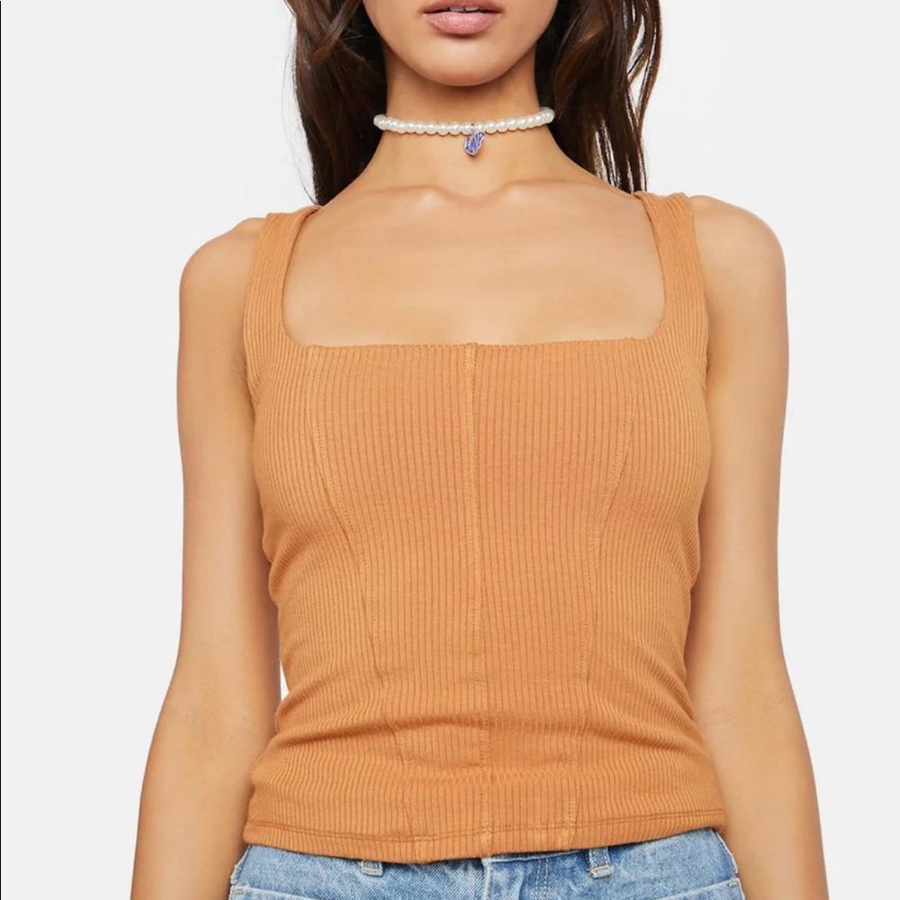 AFRM Ribbed Corset Tank Top